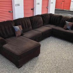 FREE DELIVERY - Ashely Big Double Sectional Dark Brown Couch - Look My Profile For More Options