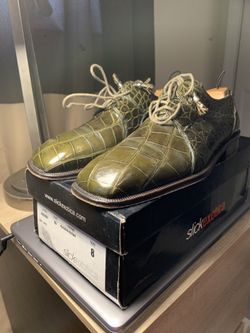 Slickexotica, Norway, Alligator, Military Green, Size 8