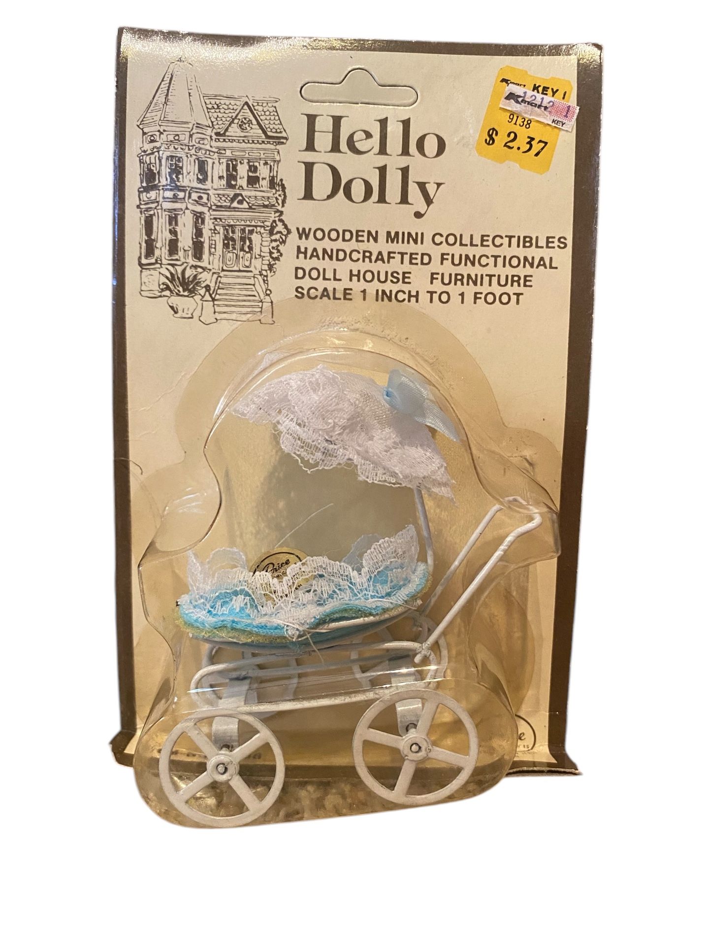 Vintage Price Imports Dollhouse Hello Dolly Miniature Baby Carriage