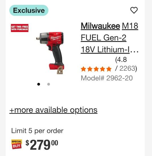 Milwaukee M18 Fuel Impact Wrench Mid Torque 