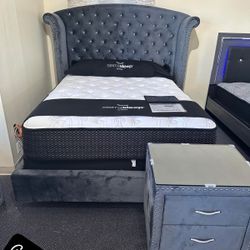 $49 Down Payment Bedroom Set Queen or King Bed Dresser nightstand and mirror Lucinda 