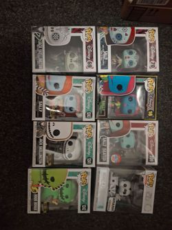 Nightmare before Christmas + steamboat willie funko pops