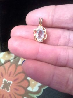 AQUAMARINE/GOLD PENDANT