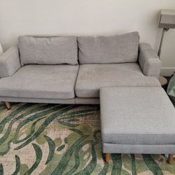 Burrow Ember Sofa With Nomad Ottoman
