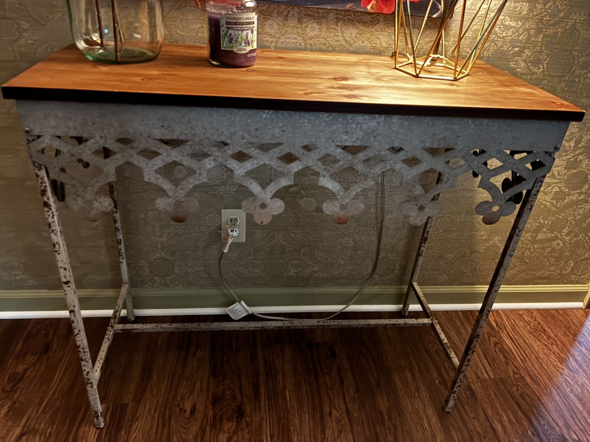 Metal and Wood Farmhouse Table