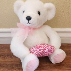 Petting Zoo White Teddy Bear 12" Height For $8