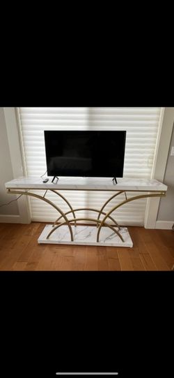 Gold/ Marble console entryway table