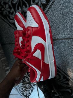 Red and white sb Nike dunks