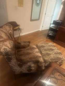 Wing Back Chair And Foot Rest