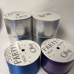 Assorted 6 Wide Metallic Ribbon Spools NWT