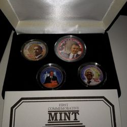 Obama 2nd Term Colorized 4-Coin Collection 