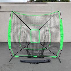 Brand New $55 Baseball & Softball Practice Hitting & Pitching 7x7’ Net with Bow Frame, Carry Bag