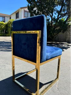 Three Royal Blue Velvet Chairs | FREE DELIVERY