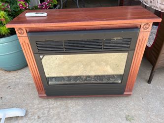 Faux fireplace with heater