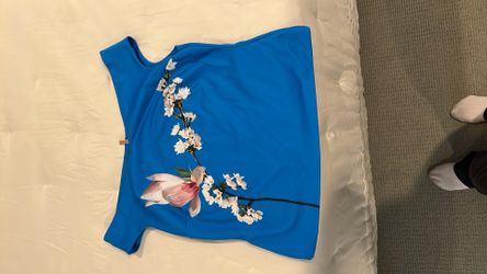 Off Shoulder Blue Floral Top By Ted Baker