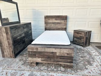 Benchcraft 6 pc twin set complete bed room set- READ Description