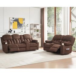 BROWN RECLINER SOFAS‼️🚚