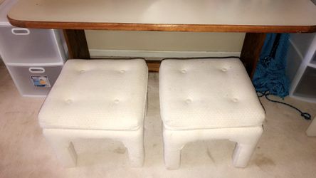 White vanity stools
