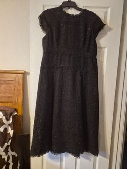Donna  Karan Tweed Black Dress