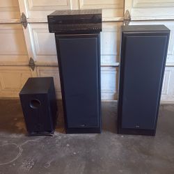 Onkyo receiver and KLH audio system pair