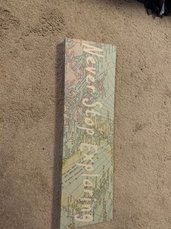 World map art print on canvas