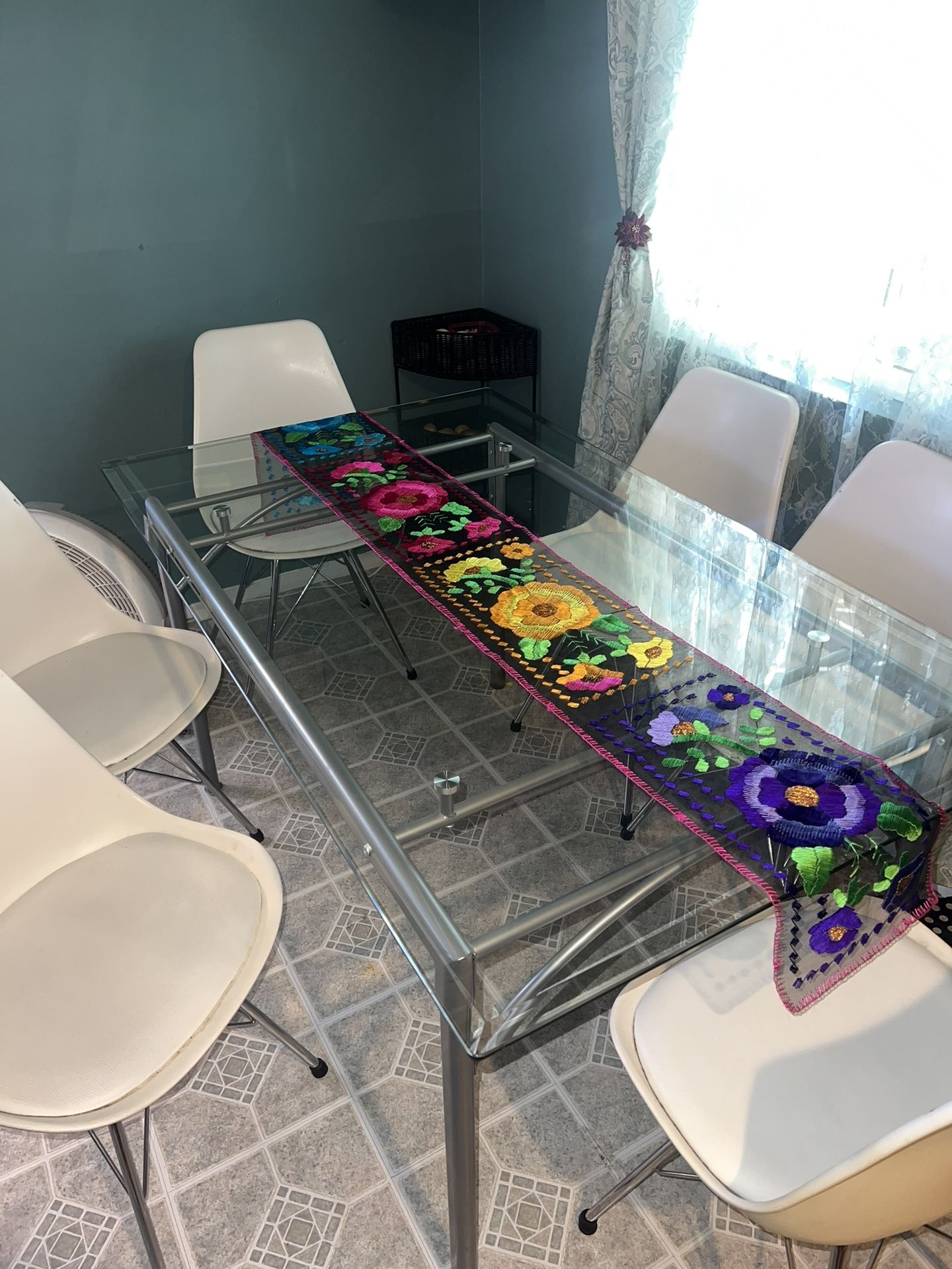 Glass Table With 6 Chairs