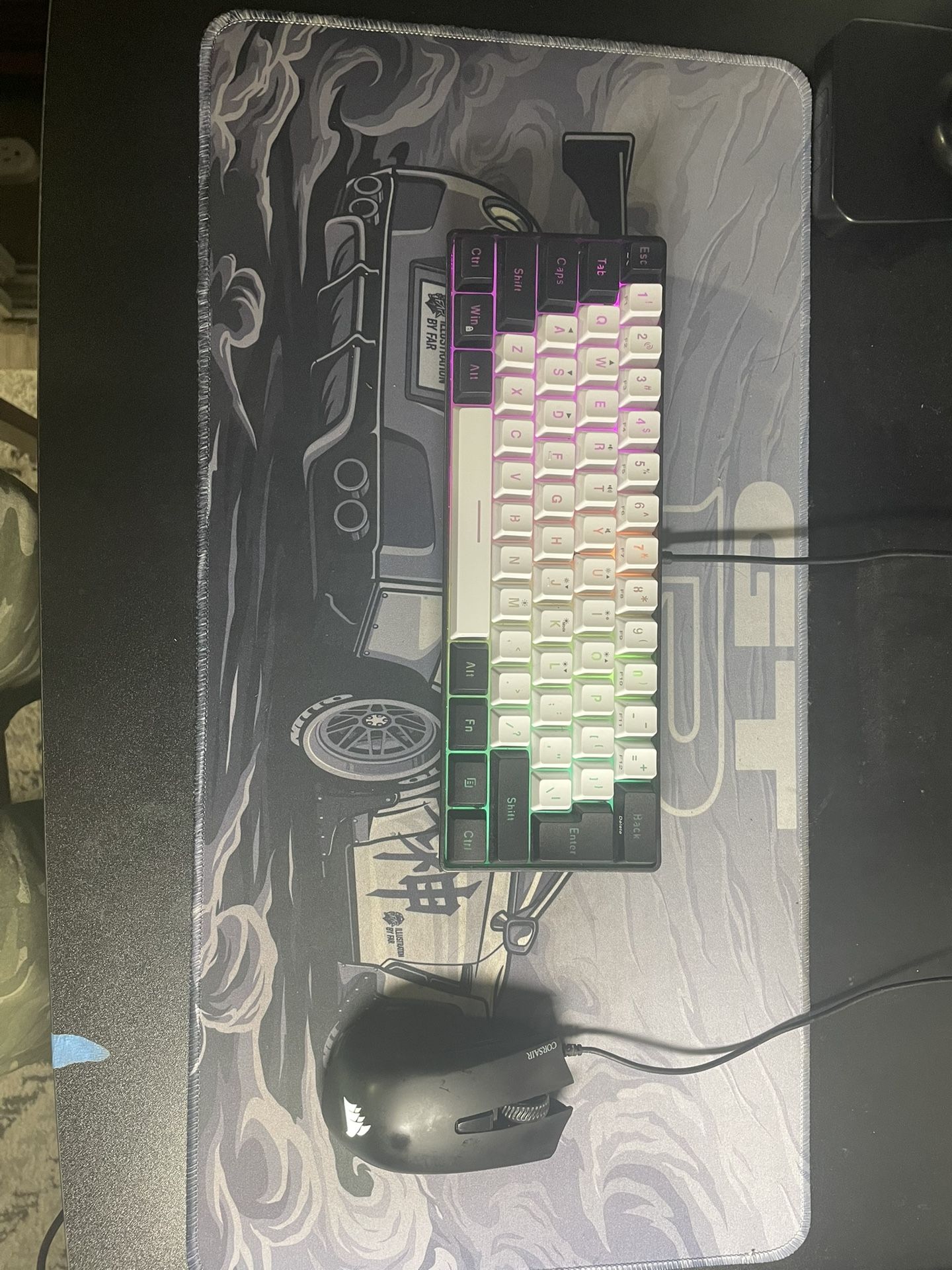 Corsair Mouse & Snpurdiri Keyboard and Gtr Car Mousepad