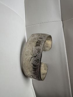 Silver Plated Elephant Fashion Cuff Bangle Bracelet