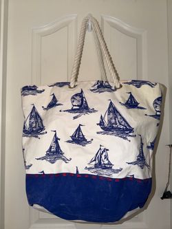 Large Canvas Nautical Tote Bag