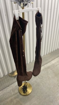 Brown Suede Over-the-Knee Boots