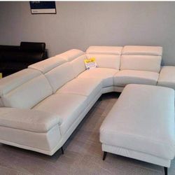 MODERN NEW RIO WHITE SECTIONAL SOFA AND OTTOMAN SET ON SALE ONLY $1499. SAME DAY DELIVERY 🚚 