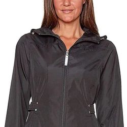 Jones New York Women's Rain Jacket Parka In A Pocket Windbreaker, Chamarra De Lluvia 

