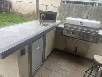 Custom Built Lion Bbq Island