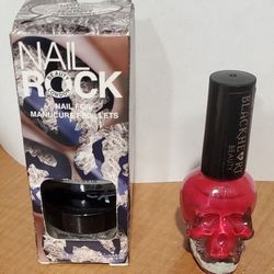 Nail Polish X2  Blackheart Red Glow In Dark  + Nail Rock  Foil Silver