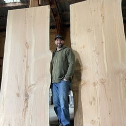 Huge Douglas Fir Dining Table Live Edge Slabs