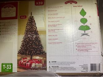 Black Holiday Tree 6.5-Ft Pre-Lit Madison Pine Christmas Tree