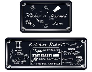 Kitchen Rugs and Mats Set 2, Absorbent, Stain Resistant, Non-Slip, Washable Floor Mats for Kitchen Sink & Modern Home Decor(20"x59" + 20"x32)