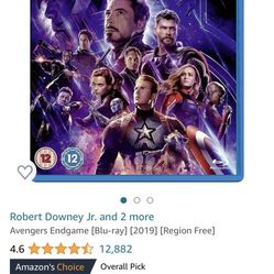Marvel ‘s  Endgame  Blue Ray  Two  Discs