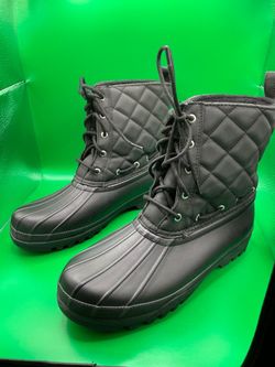 Sperry Black Quilted Duck Boots