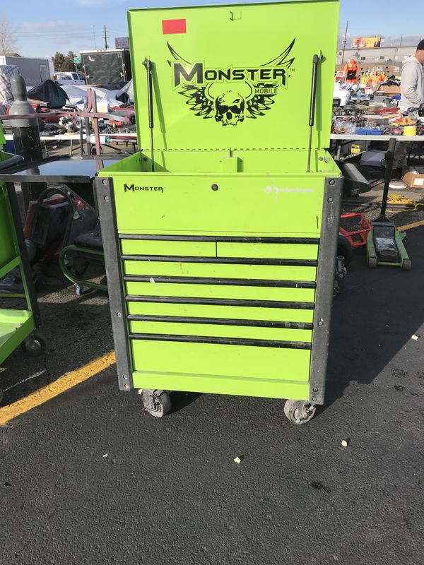 Monster Tool Box, Semi New, make me your best offer. Text me for