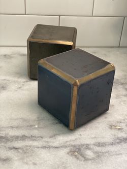Metal art cubes. Steel and Bronze.