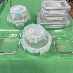 Glass Food Storage Set, 16-piece, Airtight, Leak-Proof, Snapware Pyrex