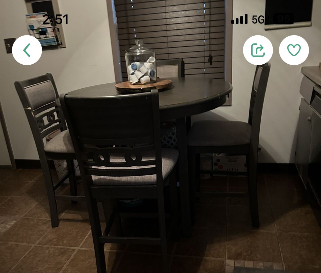 Table Set With Microwave Cart