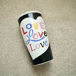 New Starbucks "Love" ceramic travel tumbler 12oz