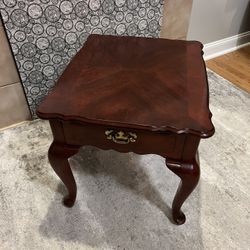 French Country Provincial End Table with a Drawer