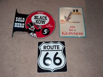 BLACK COW FLANGE TIN SIGN METAL & RETRO ADV SIGNS