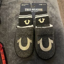 brand new never worn true religion slippers mens size 11-12