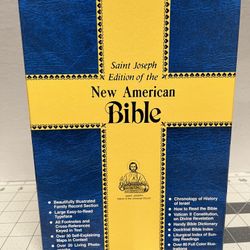 Saint Joseph edition of new American bible white covering  its original protective box is included