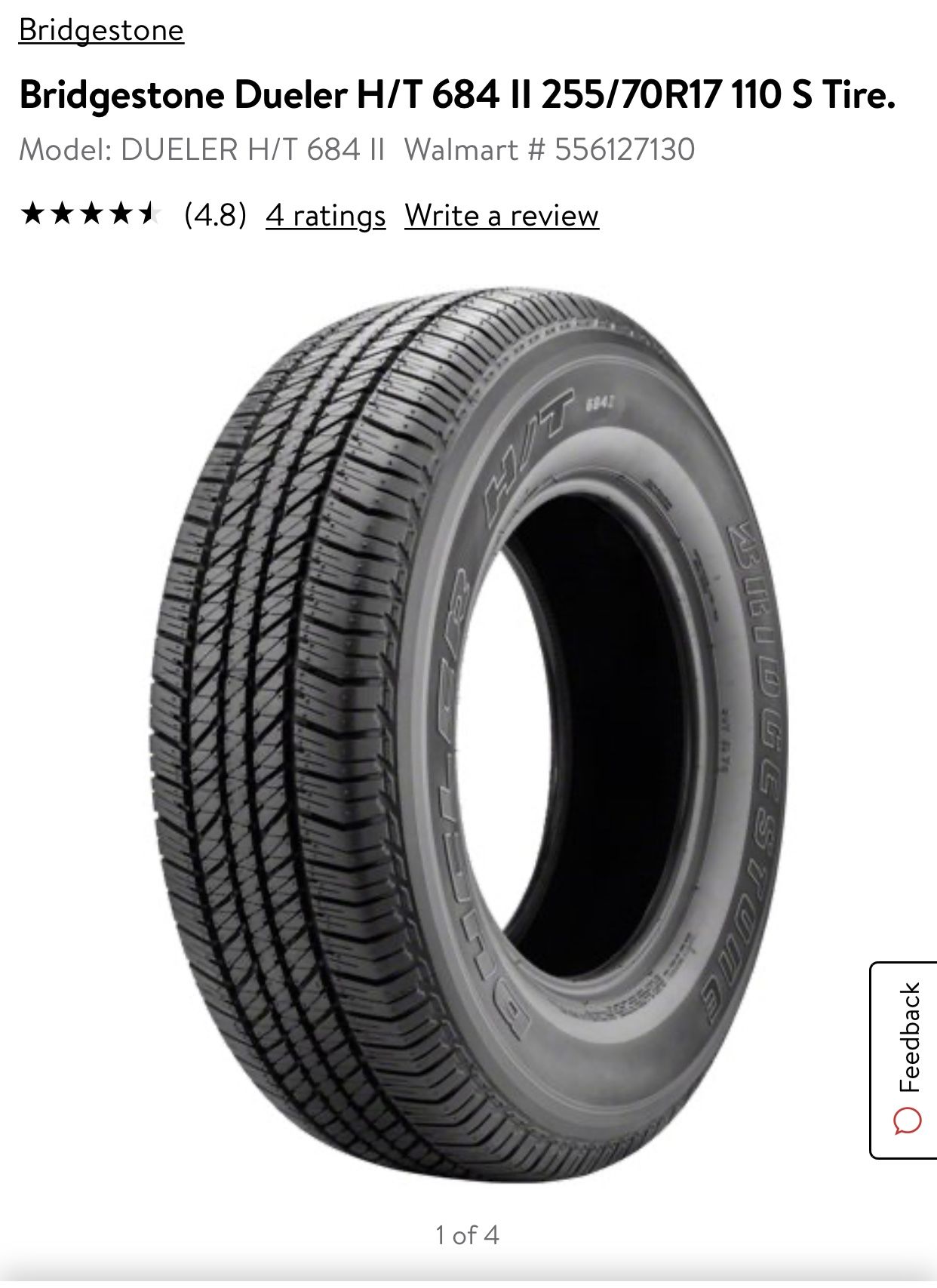 Bridgestone P255/70r17 110S Tires and Bolts for Sale in Houston, TX