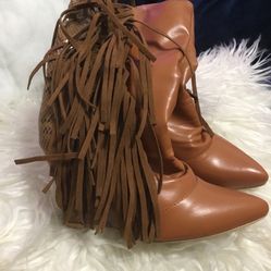 Used Fall Tassel Ankle Boots 